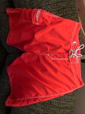 Vintage UFC Orange Shorts with White Stitching